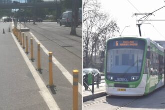 primii stalpisori au fost montati pe linia 5 de tramvai dupa sesizarile privind blocajele cauzate de masini 6a155e83e29de