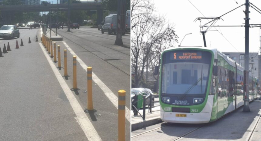 primii stalpisori au fost montati pe linia 5 de tramvai dupa sesizarile privind blocajele cauzate de masini 6a155e83e29de